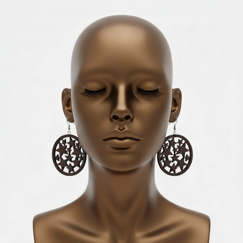 Star Burst ▪︎ Wood Enriched Laser Cut Earringz